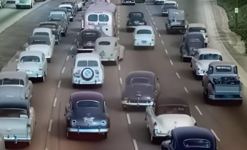 Enjoy some early 1950s and 1960s heavy traffic